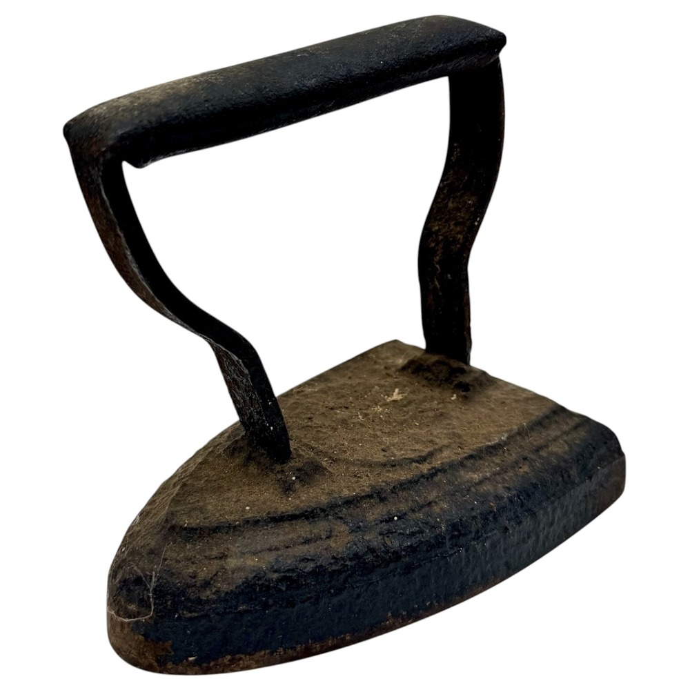 Antique Cast Iron Sad Iron Primitive Farmhouse Laundry Decor Vintage Doorstop